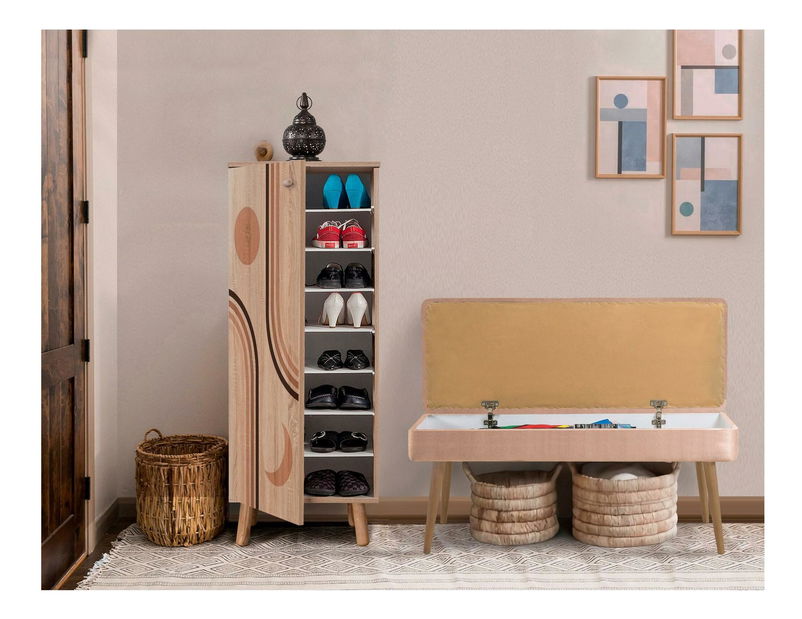 Předsíňová sestava Beside 33 (dub sonoma + kámen)