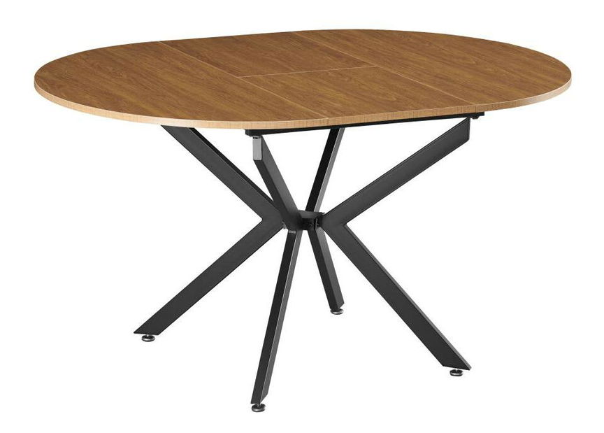 Rozkládací jídelní stůl Amero (dub světlý + černá) (pro 4-6 osob)