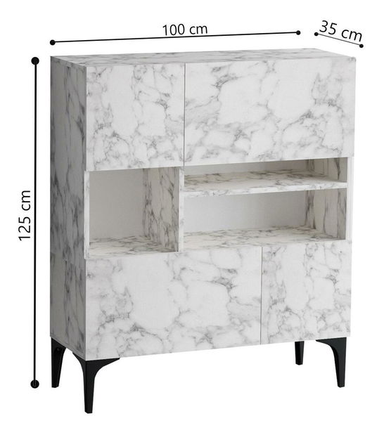 Skříňka Kirsten (mramor carrara) *výprodej