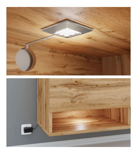 Závěsná TV skříňka Adenuk 140 MDF (černá grafit + rybí kost černá)