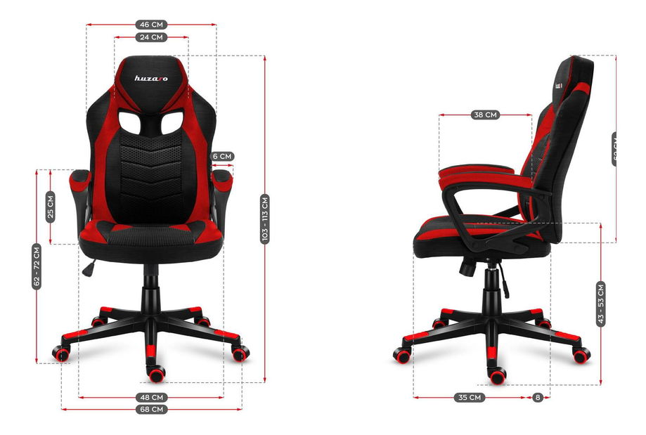 Herní křeslo Fusion 2.5 (černá + červená)