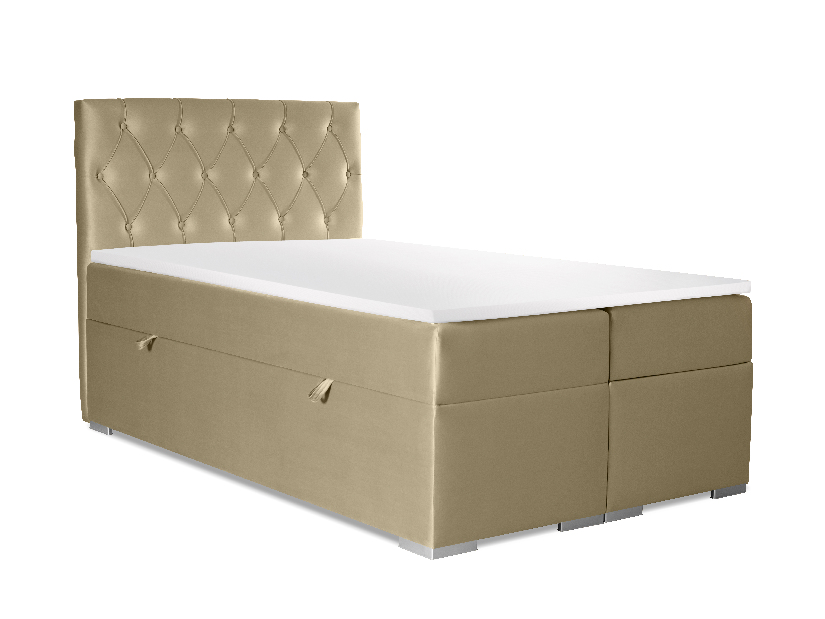 Boxspring postel 140 cm Ronda (zlatá) (s úložným prostorem)