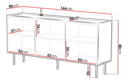 Skříňka Grotzi 165 3D (kašmír + černá)