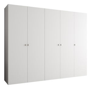 Šatní skříň 250 cm Parna 1 (bílá + stříbrná)