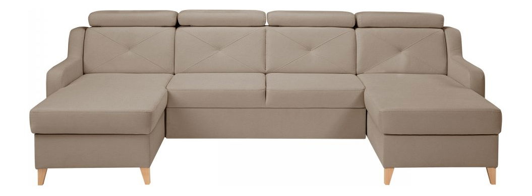 Rohová sedačka U Orolon U (béžová) (s úl. prostorem)