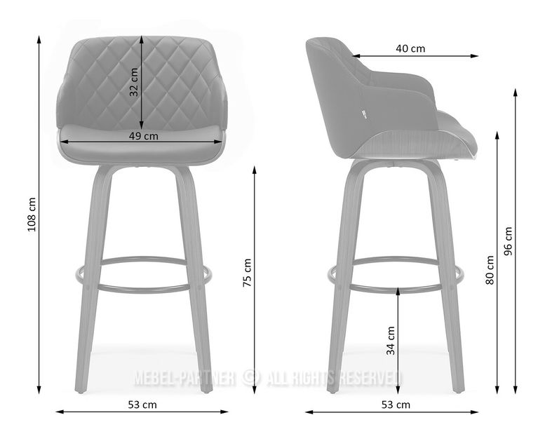 Barová židle Samriano (černá)