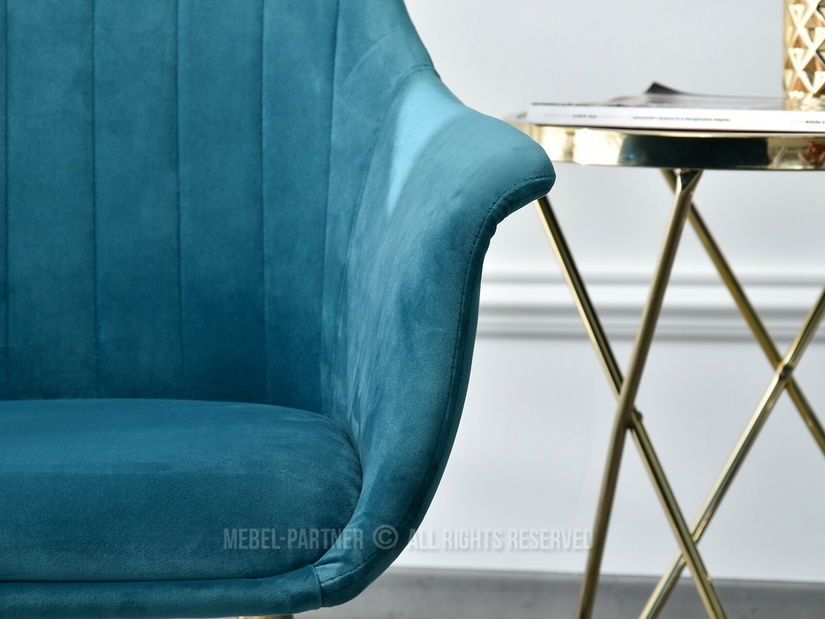 Křeslo Osmol F (tyrkysová + zlatá)