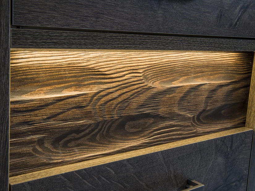 TV stolek/skříňka Indie 10 (s LED osvětlením) (jasan tmavý)