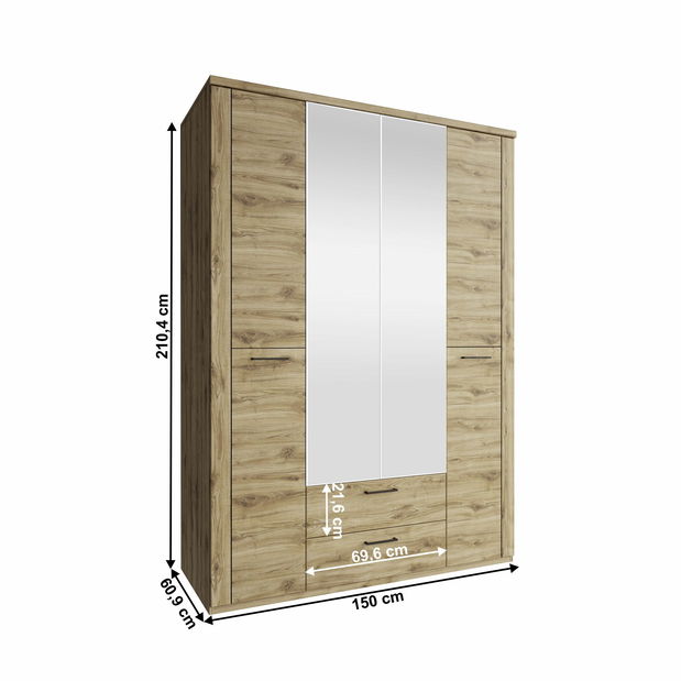 Šatní skříň DORIS (dub navarra)