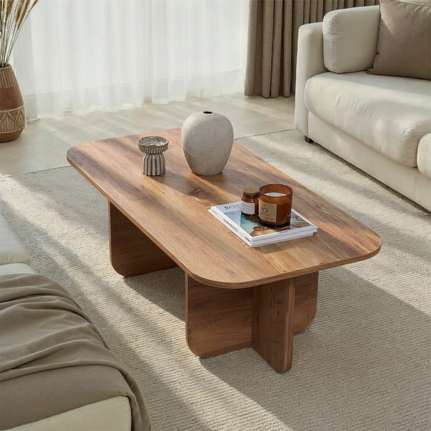 Konferenční stolek Akia (Bílá + dub)