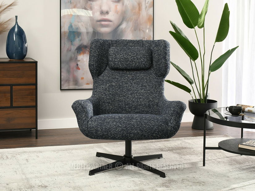 Křeslo Irma (námořnická modrá + černá)