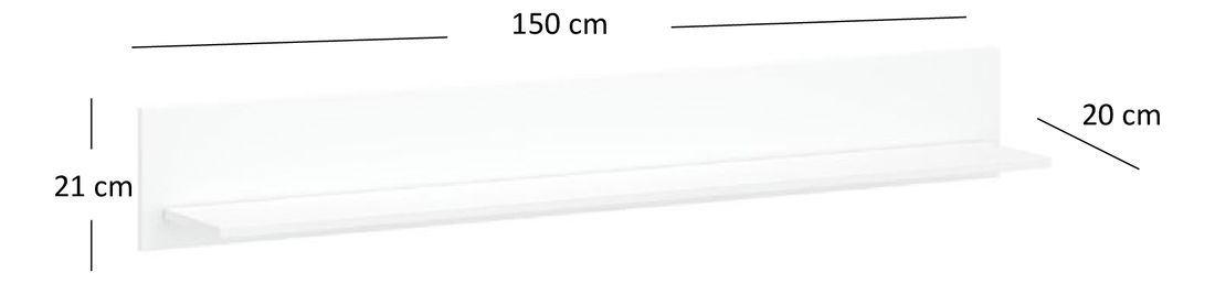 Polička 150 cm Leona (bílá)