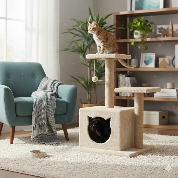 Škrábadlo pro kočky Lotie (Bílá)