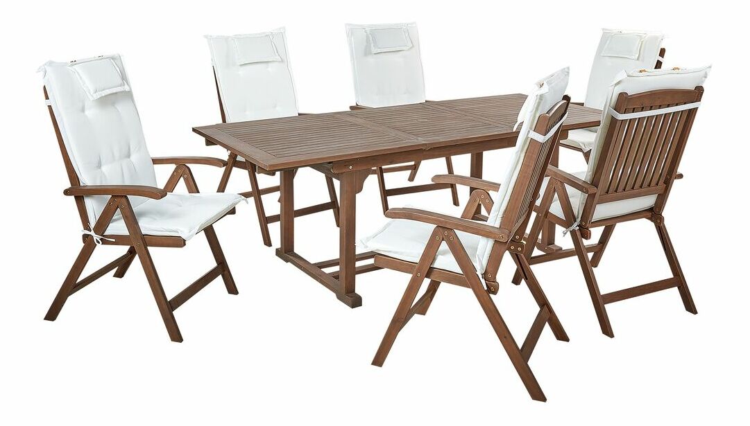 Zahradní set Amati (tmavé dřevo + šedá)