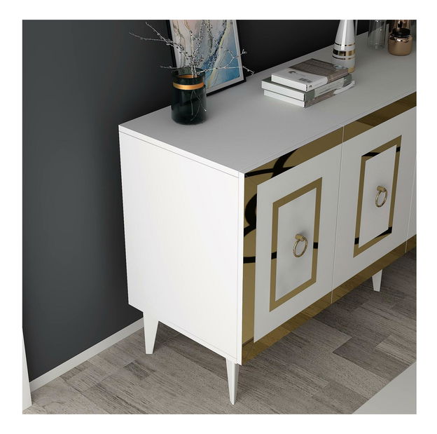 Skříňka Pemava 1 (bílá + zlatá)