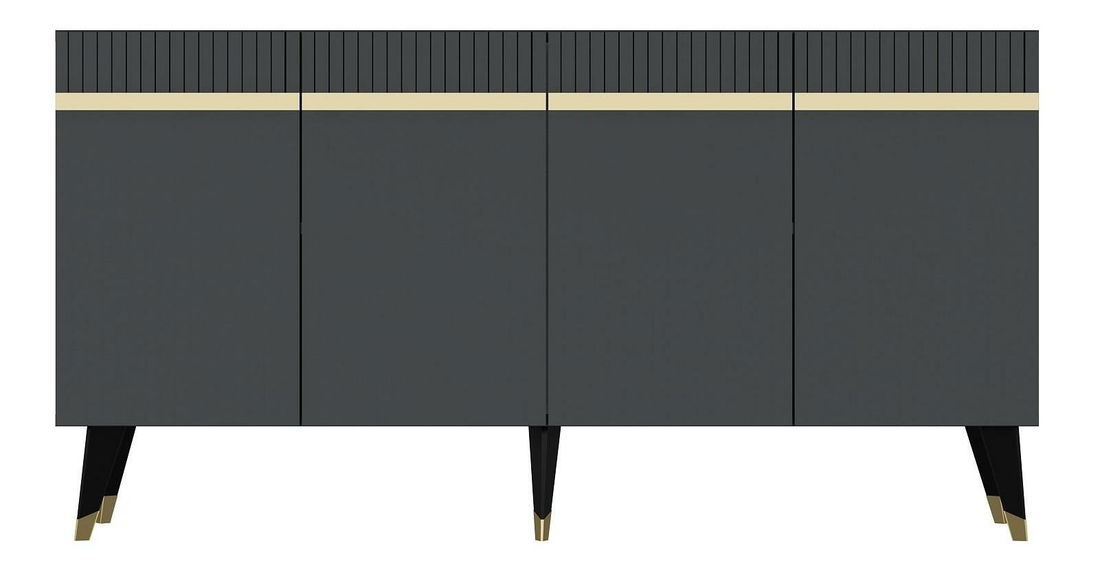 Skříňka Mekebu 2 (antracit + zlatá)