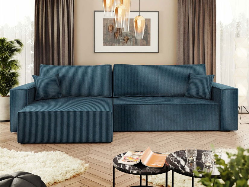 Rohová sedací souprava Kasuna (kobaltová)