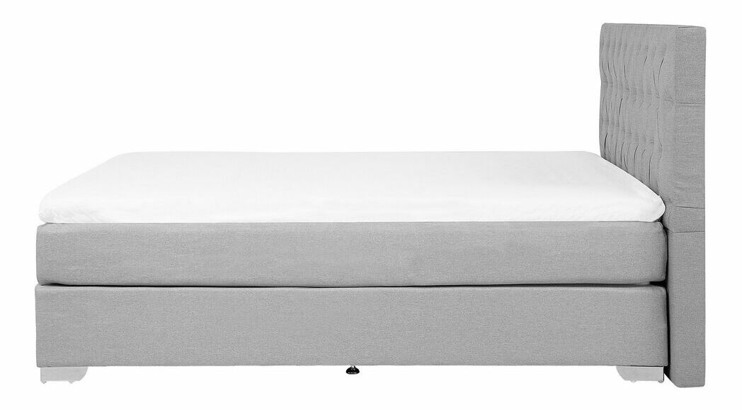 Manželská postel Boxspring 160 cm DUKE (s roštem a matrací) (šedá)
