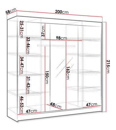 Šatní skříň Galiana VI (kašmír)