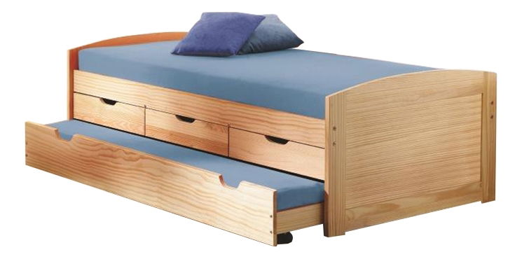 Rozkládací postel 90 cm Mercatu (s roštem) (masiv)