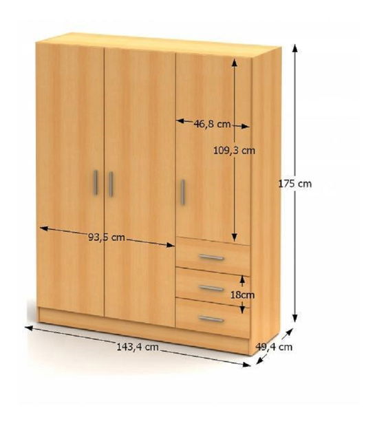 Šatní skříň Amo Typ 2 (buk)