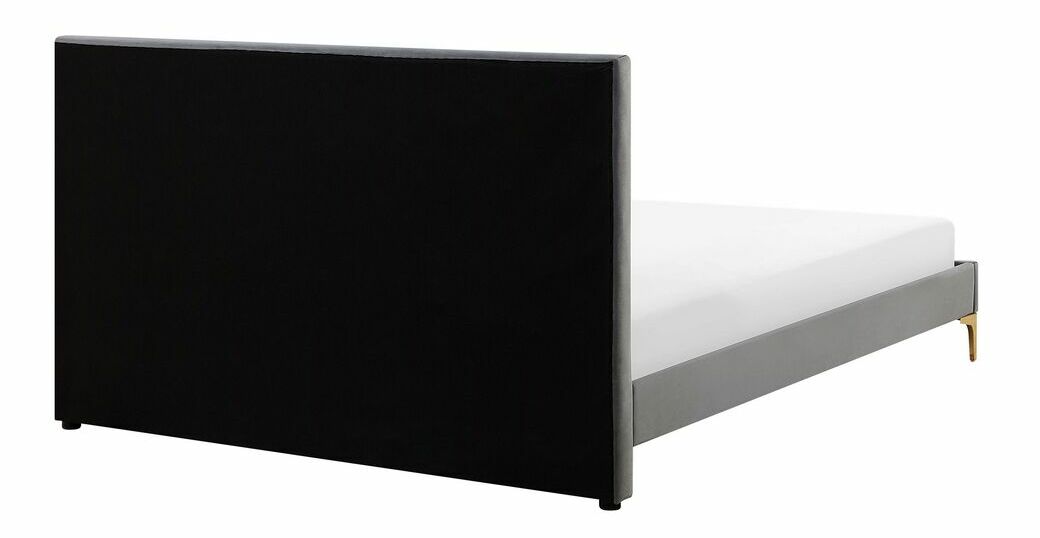 Manželská postel 140 cm LIMO (polyester) (šedá) (s roštem)