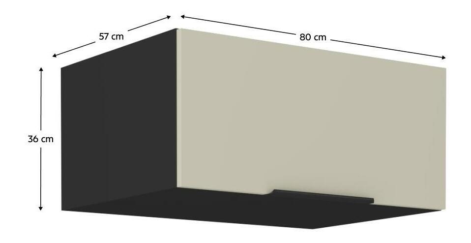 Horní kuchyňská skříňka Arikona 80 NAGU 36 1F (kašmír + černá)