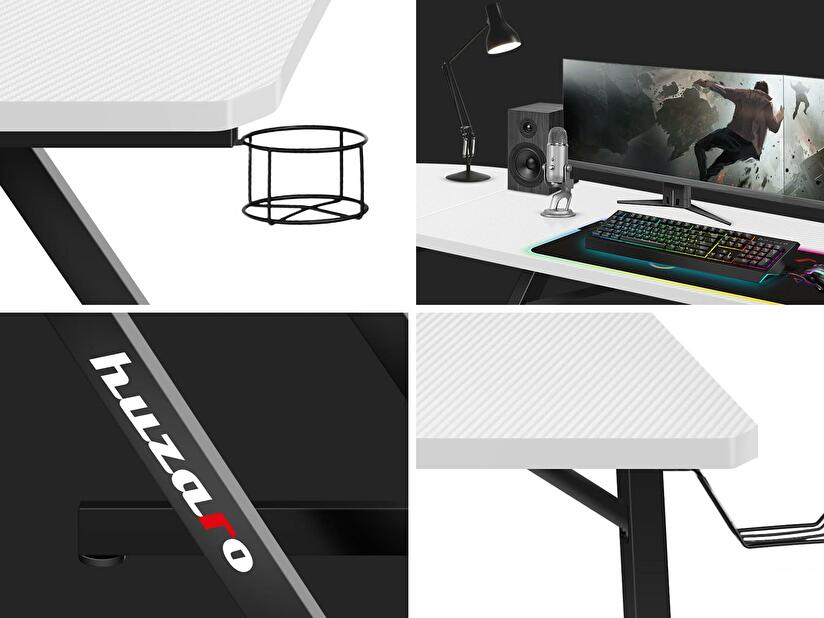 Rohový PC stolek Hyperion 7.0 (černá + bílá)