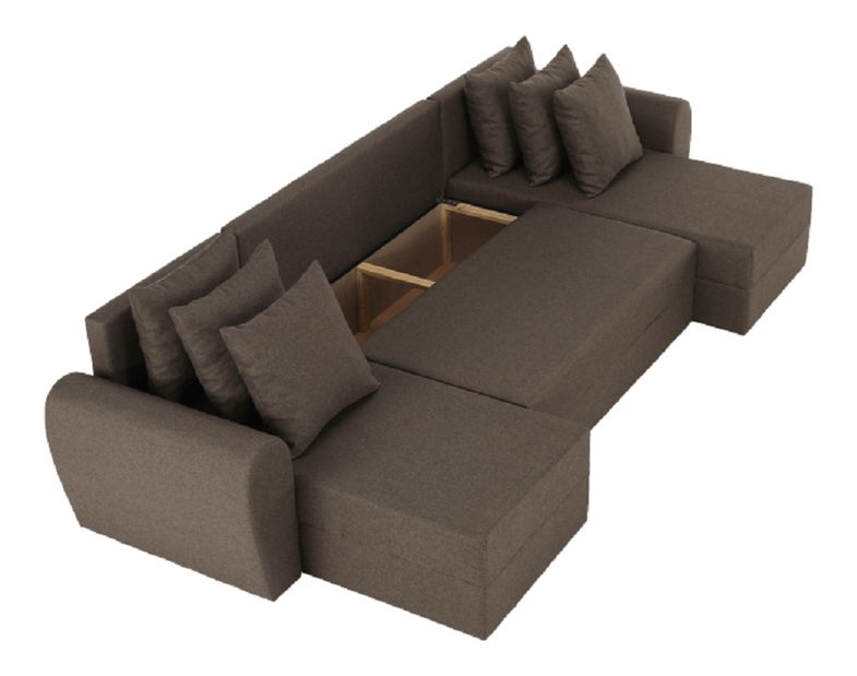 Rohová sedací souprava U Thalen (hnědá)