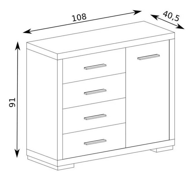 Komoda Vega 02 (dub santana světlý)