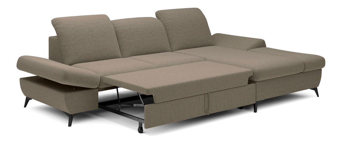 Rohová sedací souprava Harpie (šedohnědá) (P)