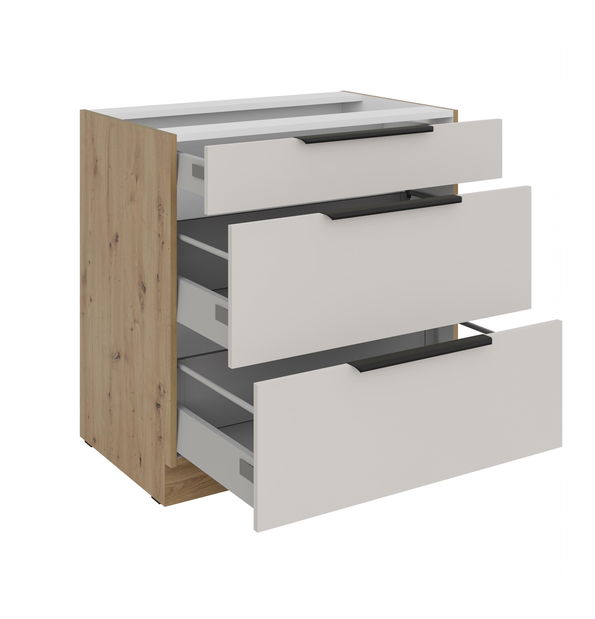 Dolní kuchyňská skříňka Sayla 80 D 3S BB (kašmír + dub artisan)