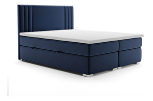 Boxspring postel 180 cm Morcano (tmavě modrá) (s úložným prostorem)