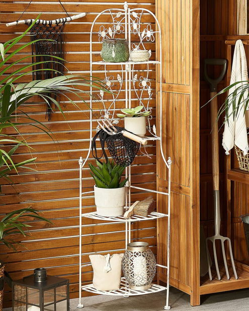 Zahradní regál BANULA (bílá)