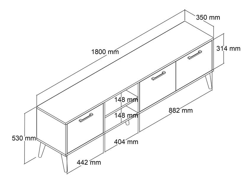 TV stolek/skříňka Essex 1 (Ořech + Antracit)