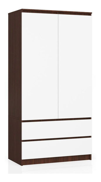 Šatní skříň Safwan (wenge + bílá)