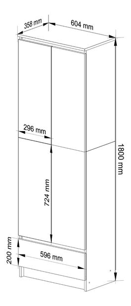 Policová skříň Renzo (bílá + šedá)