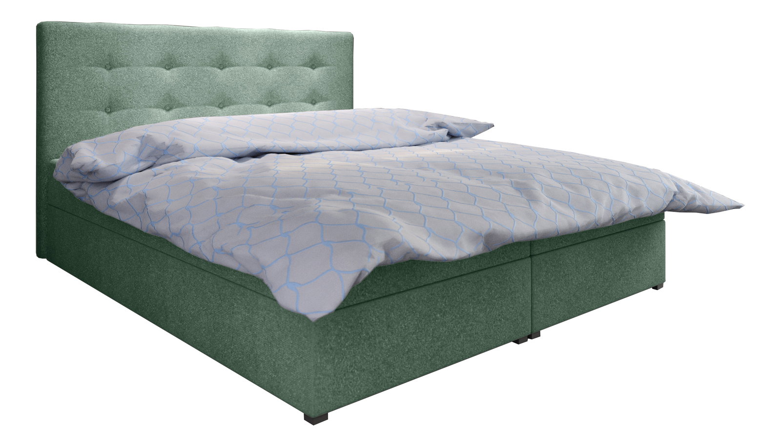 Manželská postel Boxspring 180 cm Fade 1 (mátová) (s matrací a úložným prostorem)