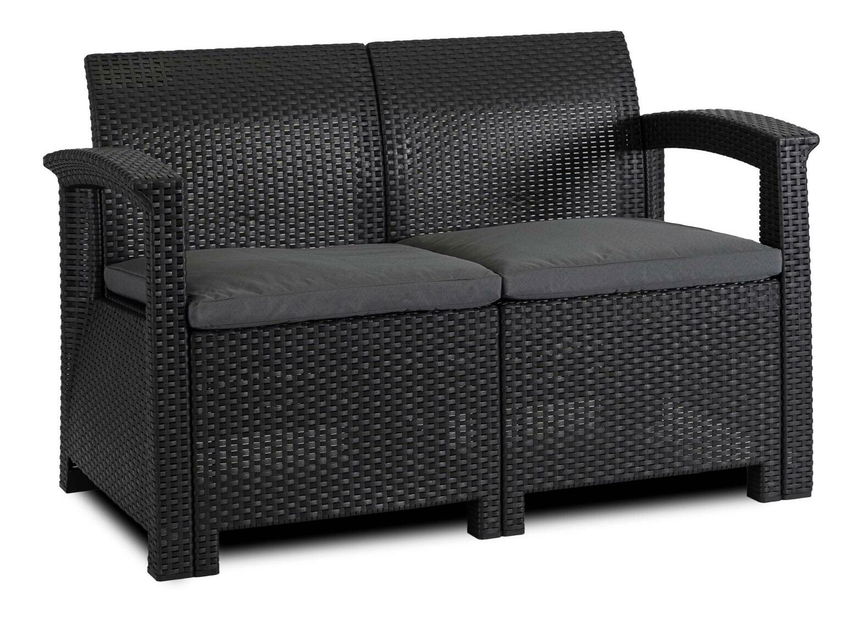 Zahradní set Consulto (černá + tmavě šedá) (pro 4 osoby)