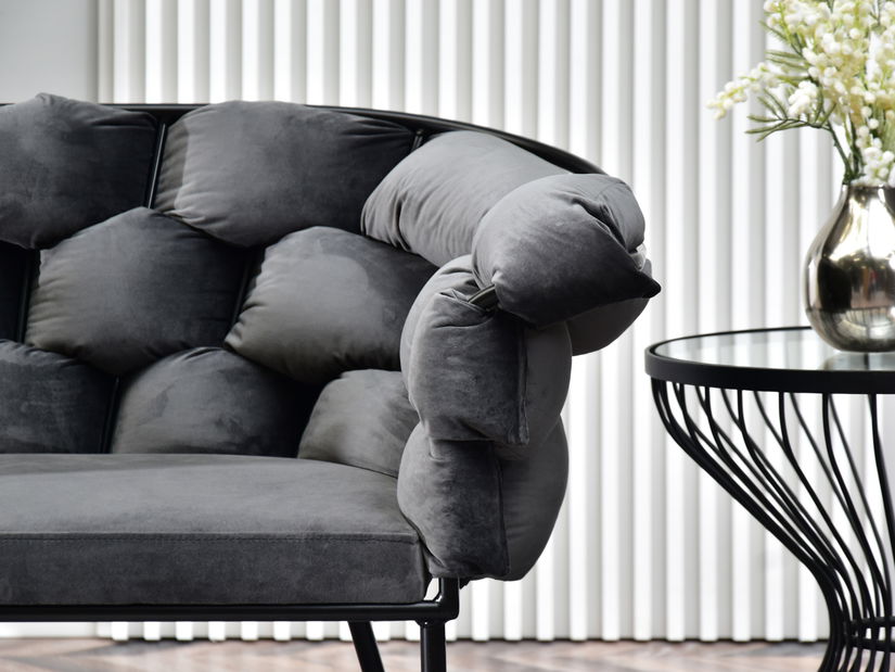 Pohovka dvousedačka Pegaban (grafitová + černá)