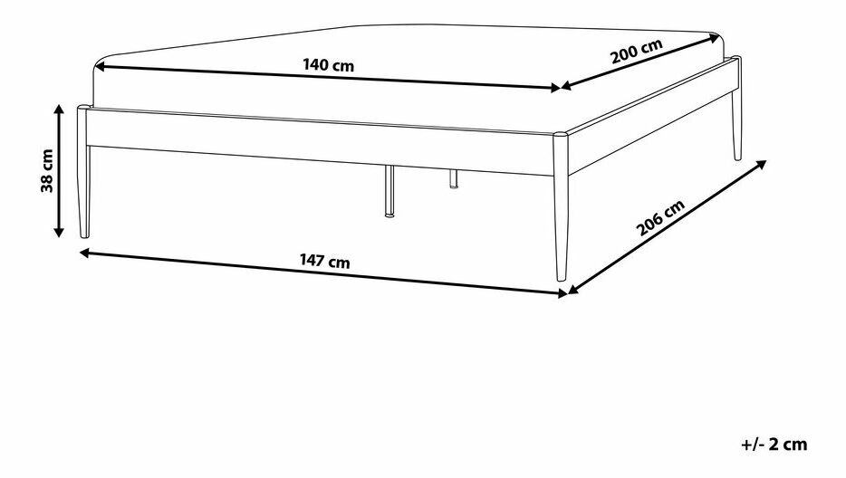 Manželská postel 140 cm Victoire (černá) (s roštem)