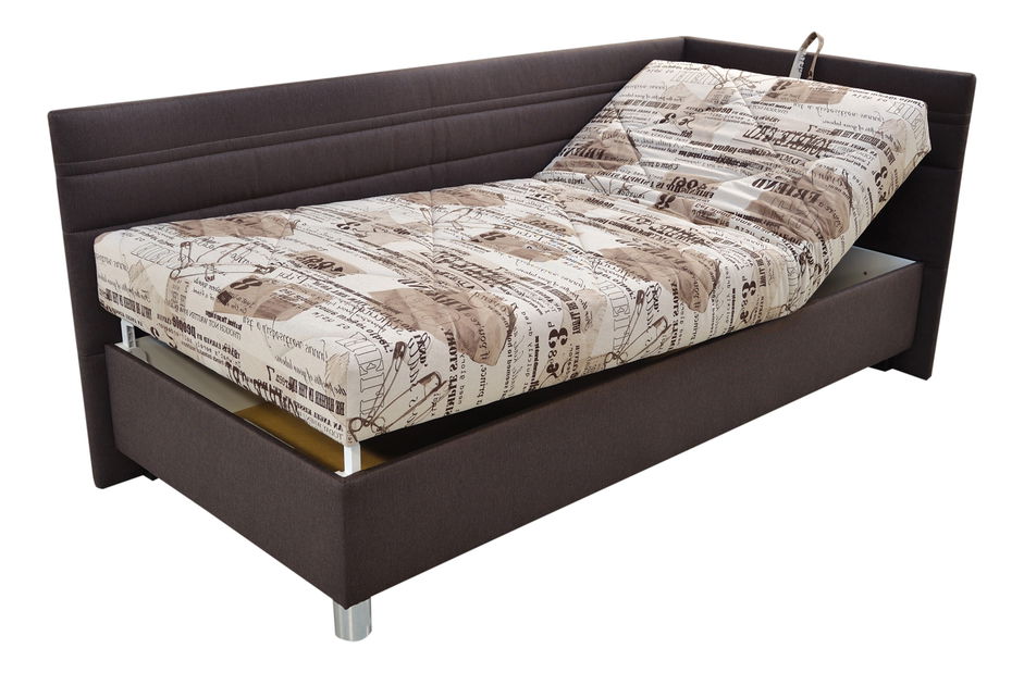 Jednolůžková postel 90 cm Blanár Polly (bílá + šedá) (s roštem a matrací) (P) *bazar