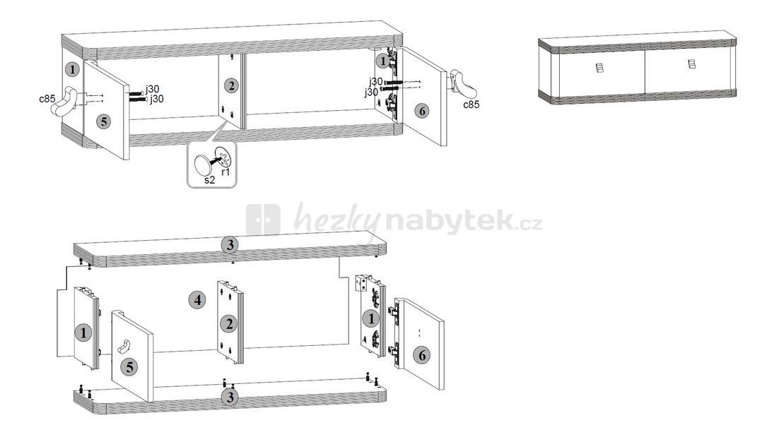 Skříňka na stěnu BRW ELIPPE ELP2D/3/9