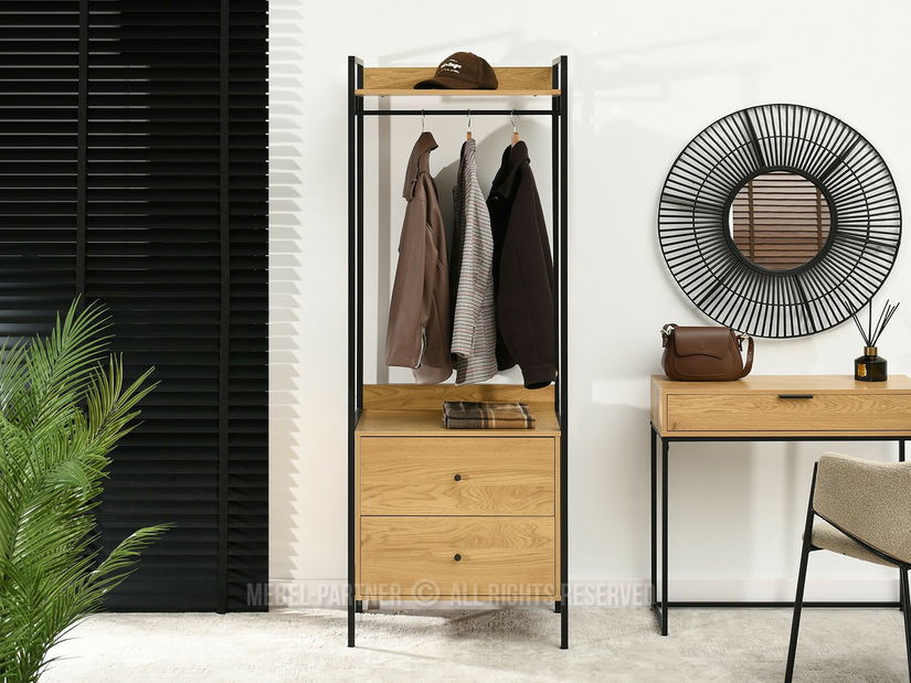 Regál Mutismo (dub + černá)