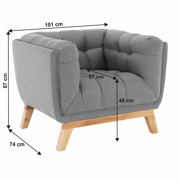 Moderní křeslo Evara (šedá)