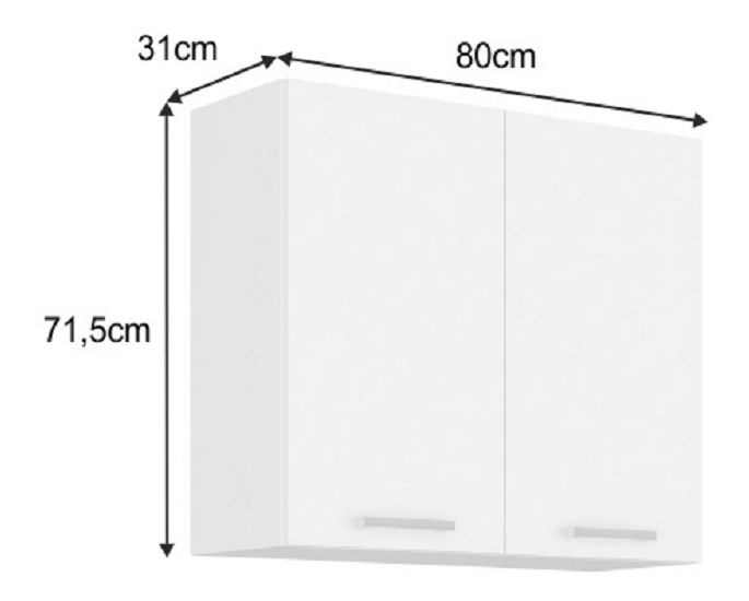 Horní skříňka Strolis 80 G-72 2F (bílá)