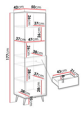 Regál Baranto 1D1SZ (písková béžová)