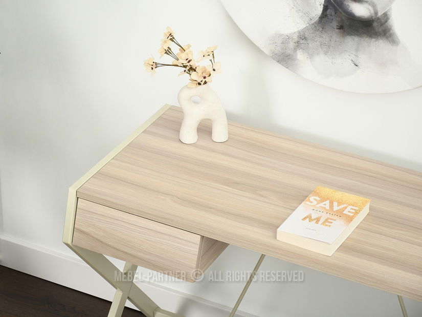 PC stolek Desiguo (popelaváo béžová + krémová)