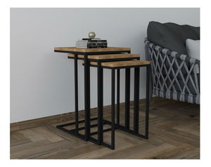 Set 3ks. konferenčních stolků Vudema (černá + oud)