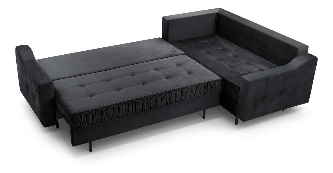 Rohová sedací souprava Aisha (černá) (L)